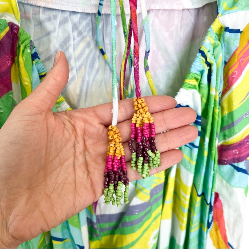 Anthropologie + Farm Rio Rainbow Leaves Midi Dress - Picture 9 of 9